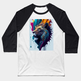 Splash Art of a Lion Baseball T-Shirt